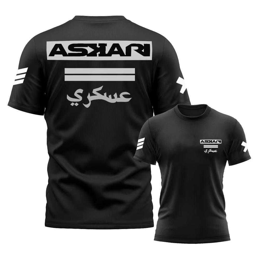ASKARI Boxing Fighting Men's T Shirt Summer Sports Fitness Breathable Round Neck Short Sleeve Tops Outdoor Trainning Clothing