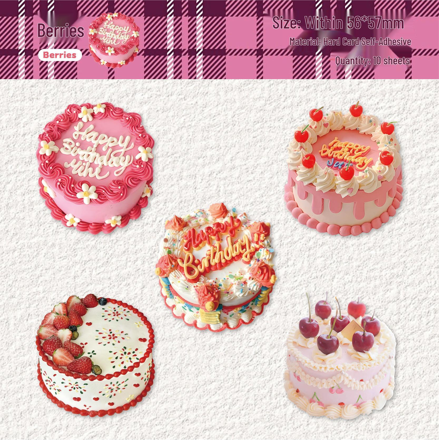 Vintage Cake-Themed Sticker Pack: 6 Styles for Journals & Collages