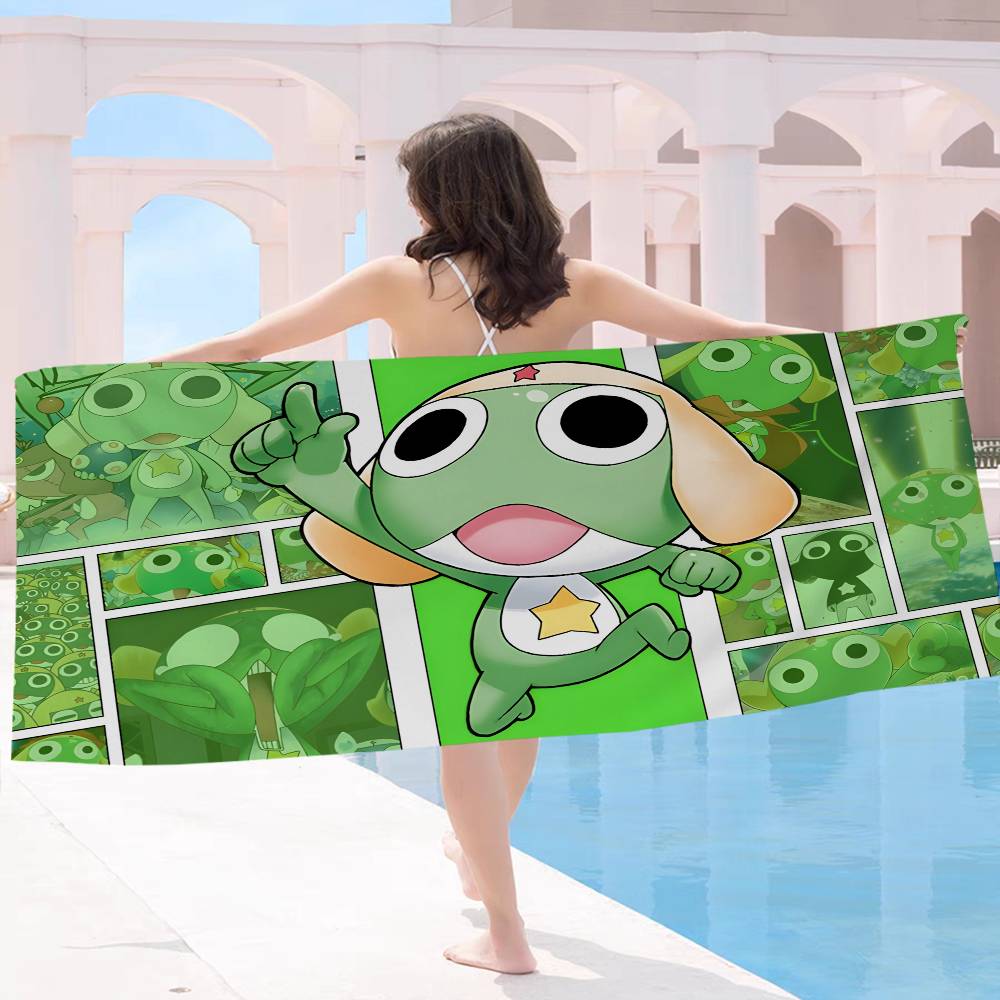 Funny Keroro Gunsou Frog Big Microfiber Beach Towels Quick Dry Towel Sand Beach Towels Pool Towel for Travel Swim Pool Yoga