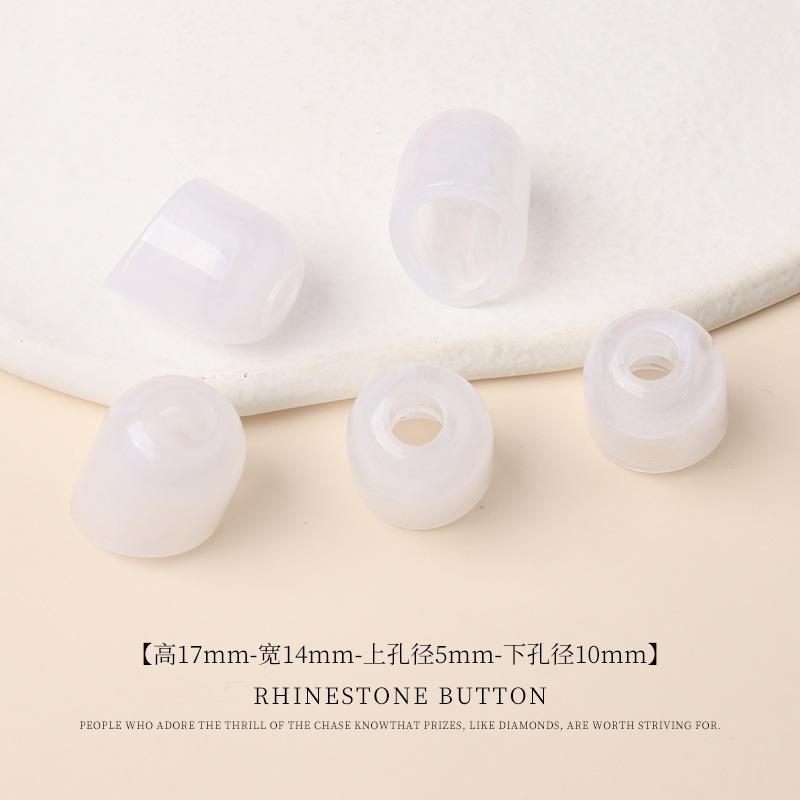 5pcs Acrylic Two-Color Hanging Bell Diy Beaded Bucket Bead Material Large Hole Round Bead Buckle Swimsuit Sweater Pants Drawstring Button