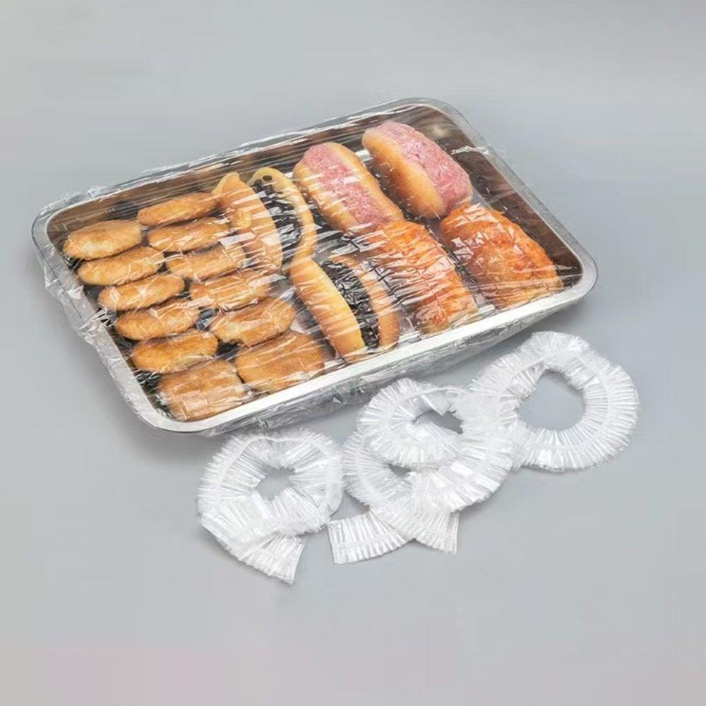 Elastic Band Plastic Wrap Bags Transparent Tray Cling Film New Food Cover