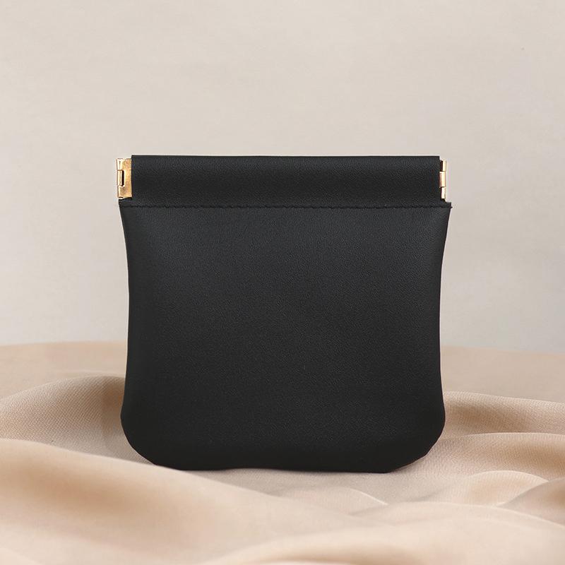 1Pc Mini Lipstick Key Jewelry Cosmetic Bag Women Portable Automatic Closing Makeup Storage Bag Pouch PU Earphone Coin Handbag