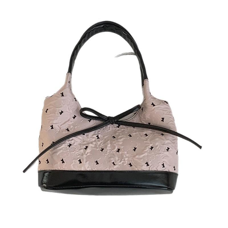 Korean Fashion Handbag Women's Commuter Bag 2025 New Bow Underarm Bag Versatile Large-capacity Shoulder Bag