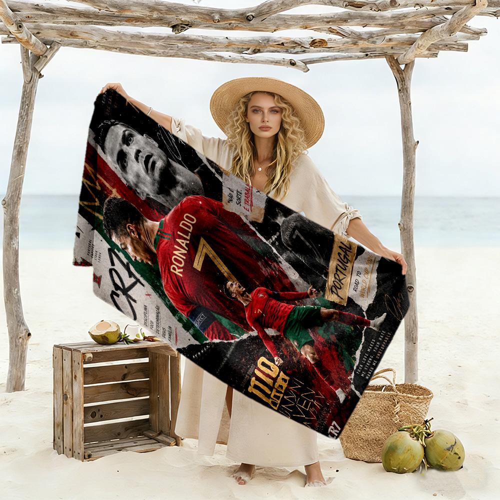 Ronaldo's Legacy Soccer Beach Towel High Absorbency & Quick-Dry Comfortable Lightweight
