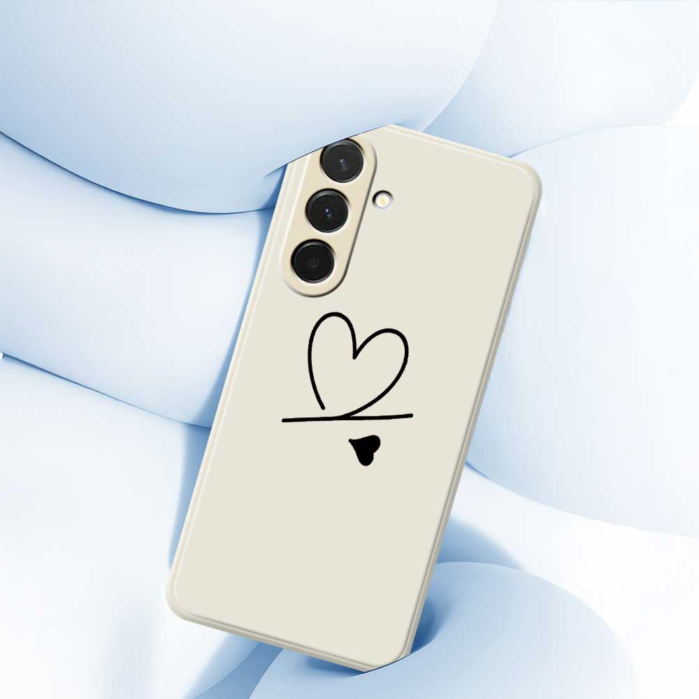 For Samsung Galaxy A36 5G Case Black Love Pattern Printing Straight Edge TPU Phone Back Cover