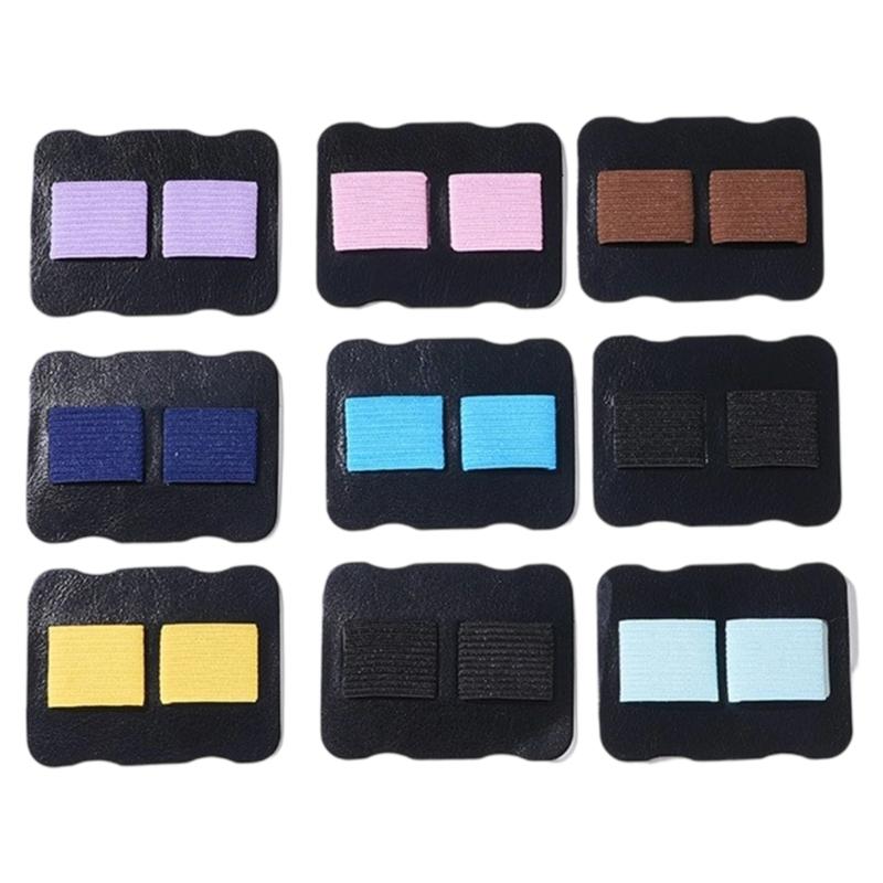 2Pcs Double Slots Leather Pen Organiser Adhesive Pen Organiser with Double Elastic Bands for Hardcover Notebook Planner