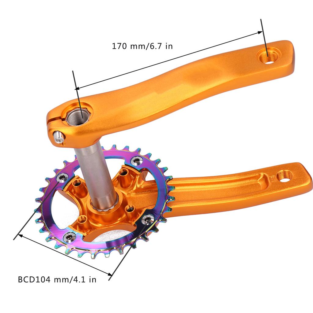 ZK‑22 Chainring Chainwheel Crank Aluminium Alloy Bike Crankset Arms 32T Chainring