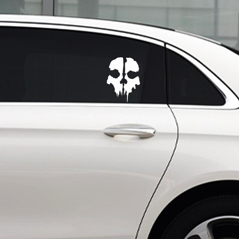 BLKUOPAR Call of Duty Ghost Head Skull Silhouette Car Sticker Waterproof Sunscreen Die Cut Windows Trunk Motorcycle Car Styling