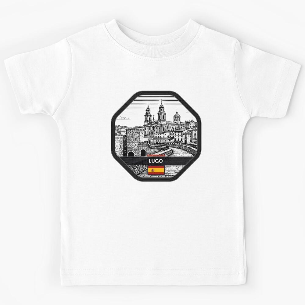 Lugo Spain Linocut Style  Kids T-Shirt 100