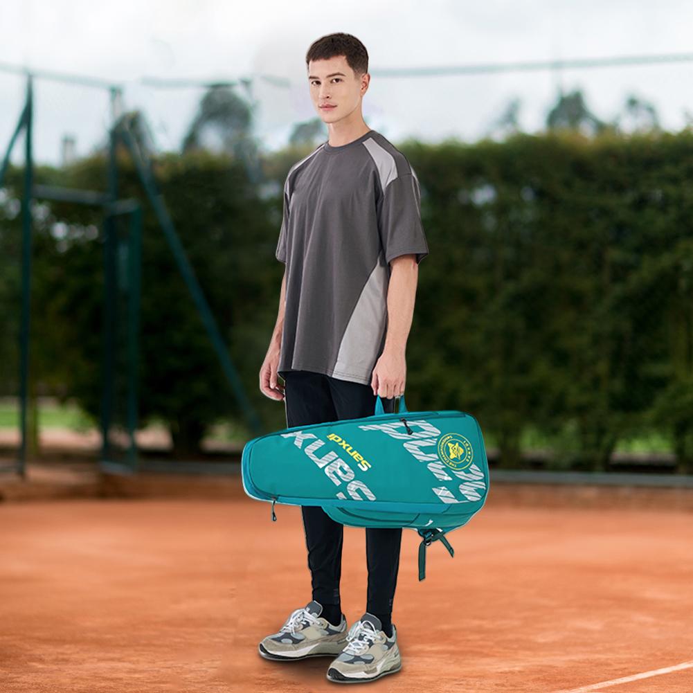Foldable Tennis Backpack Separated Shoes Compartment Badminton Racket Backpack Breathable Expandable Sports Training Bag