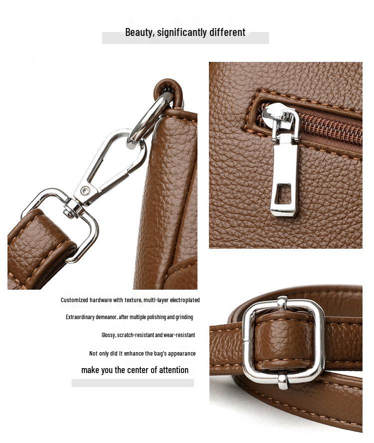 Autumn/Winter Soft Leather Multi-layer Shoulder/Crossbody Bag for Women - Versatile and Spacious Design