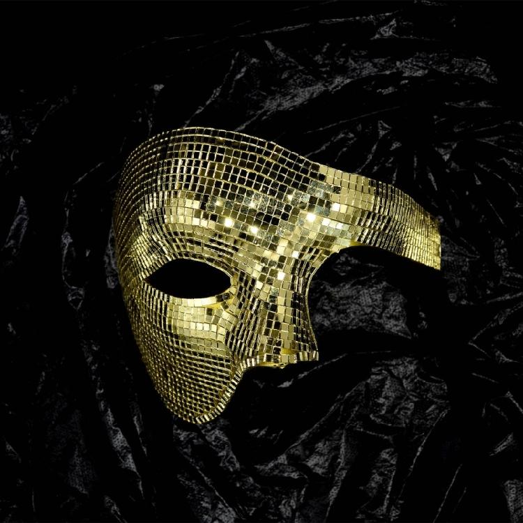 Elegante Halbgesichtsbedeckung Elegante Disco-Spiegelmaske für Kostümpartys und Karnevals-Maskenbälle