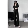 Women's High-Waisted Straight-Leg Jeans: Spring 2025, Thin, Small Size, Loose, Wide-Leg, Floor-Length