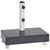 Umbrella Base - vidaXL - Black Granite - 45x25x8 Cm - Stainless Steel - 25 Kg