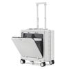 18-Inch Multifunctional Front-Opening Aluminum Frame Suitcase with Charging Capability for Women