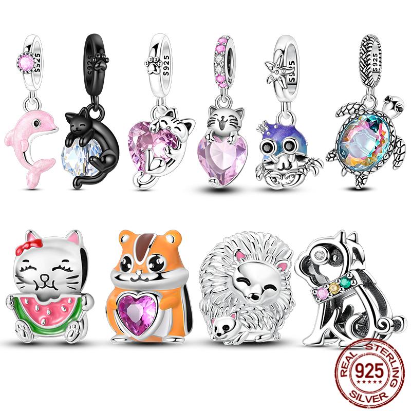 New In copper Charm Bead Charms Bead Charms Rabbit Turtle Cat Dog Pendant Jewellery Compatible With Authentic Bracelets Ideal For Women Do It Yourself
