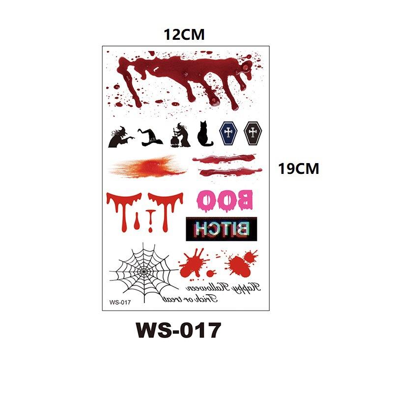 Halloween Spider Scar Funny Prank Simulation Temporary Disposable Tattoo Sticker