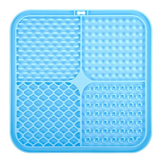 Square Silicone Dog Lick Mat with Suction Cup Anxiety Relief Pet Food Mat Anti-tip Slow Eating Bowl Peanut Butter Licking Mat Enrichment Toy