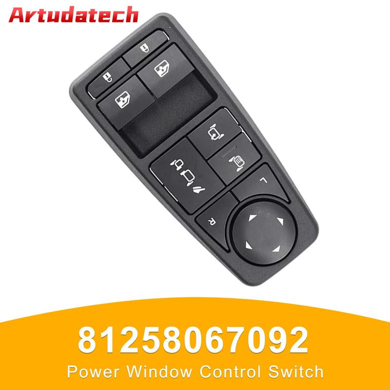 Artudatech Power Window Control Switch 81258067092 for Man TGM TGX 81258067107