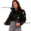 Women's European Size Padded Jacket with Zipper, Available In Various Colors, Same-Day Shipping Option.