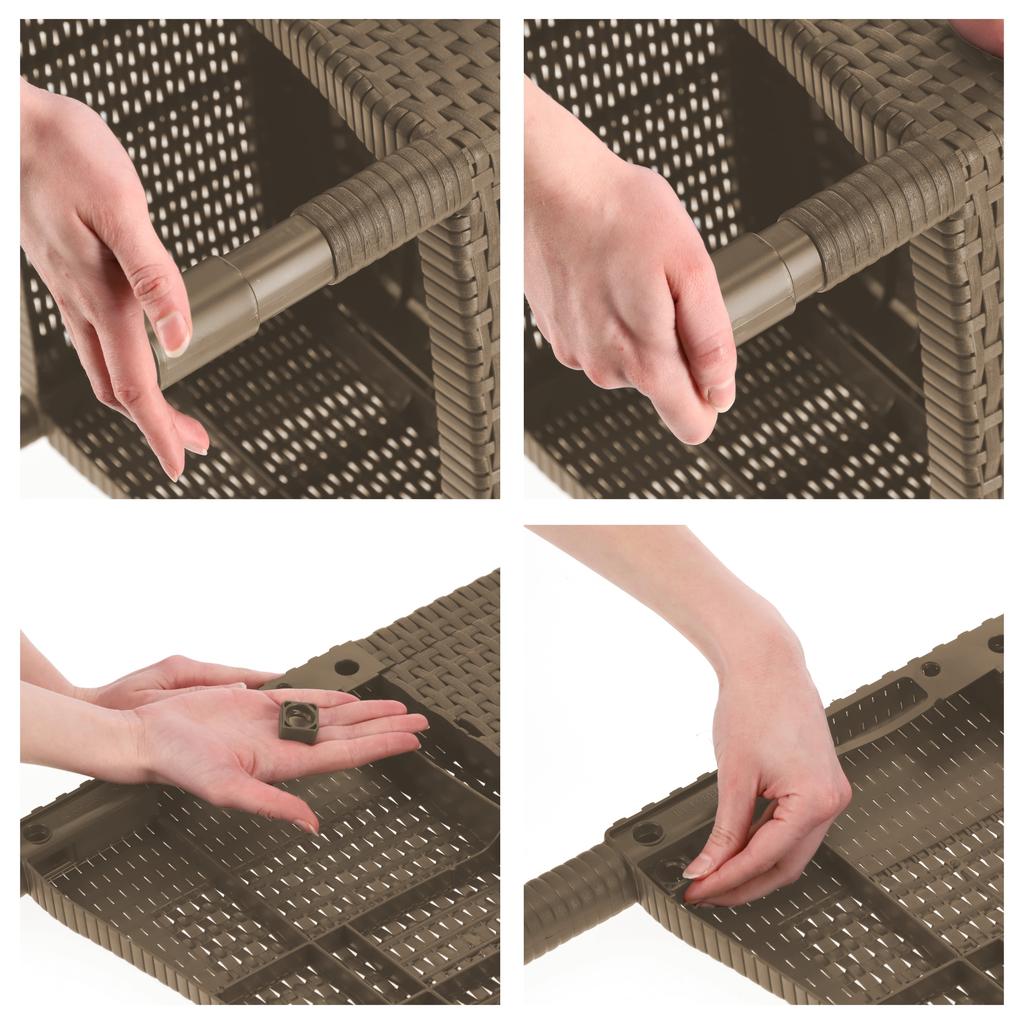 Stuhl Sessel Gartenstuhl für Balkon Terrasse Bequem Allibert + Kissen Beige