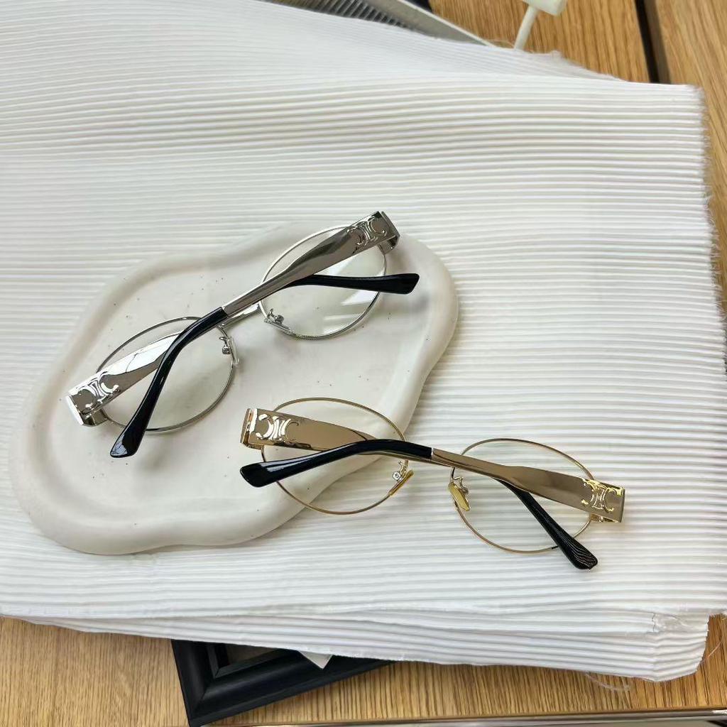 Damen Retro Ovales Silbernes Brillen Gestell - Schlankmachendes, High-End Design