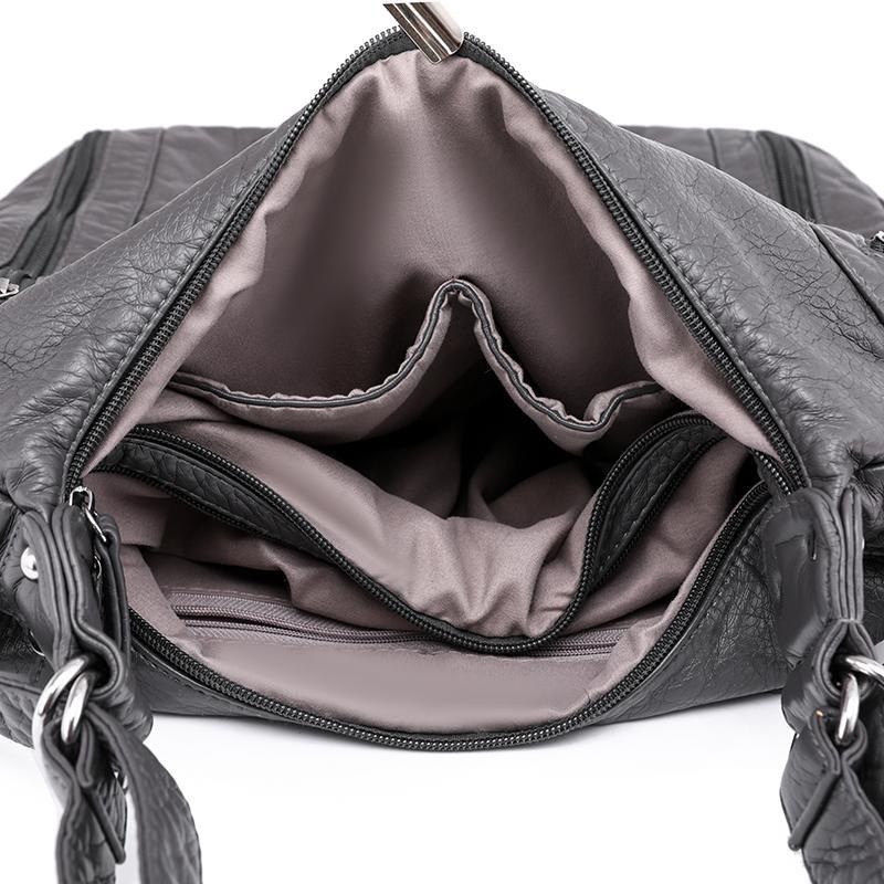 2025 New Large Capacity Middle Aged Women's Bag Multi Layer Lightweight Mother Bag Pu Leather Crossbody Bag Multifunction Shoulder Bag