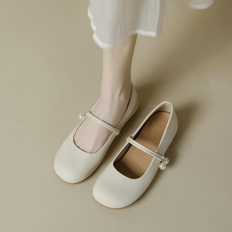 

Кожаная обувь на плоской подошве для женской обуви Хуэйчжоу Су Иньинь, та же обувь увеличивается в высоту, беременные женщины носят ленивую обувь на плоской подошве 34 абрикосовый