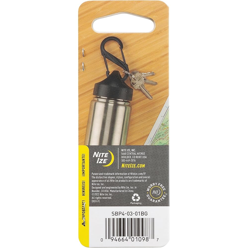 Nite Ize S-Biner Plastic Carabiner #4 Black/Black 3.5 inch Multi-Use Clip