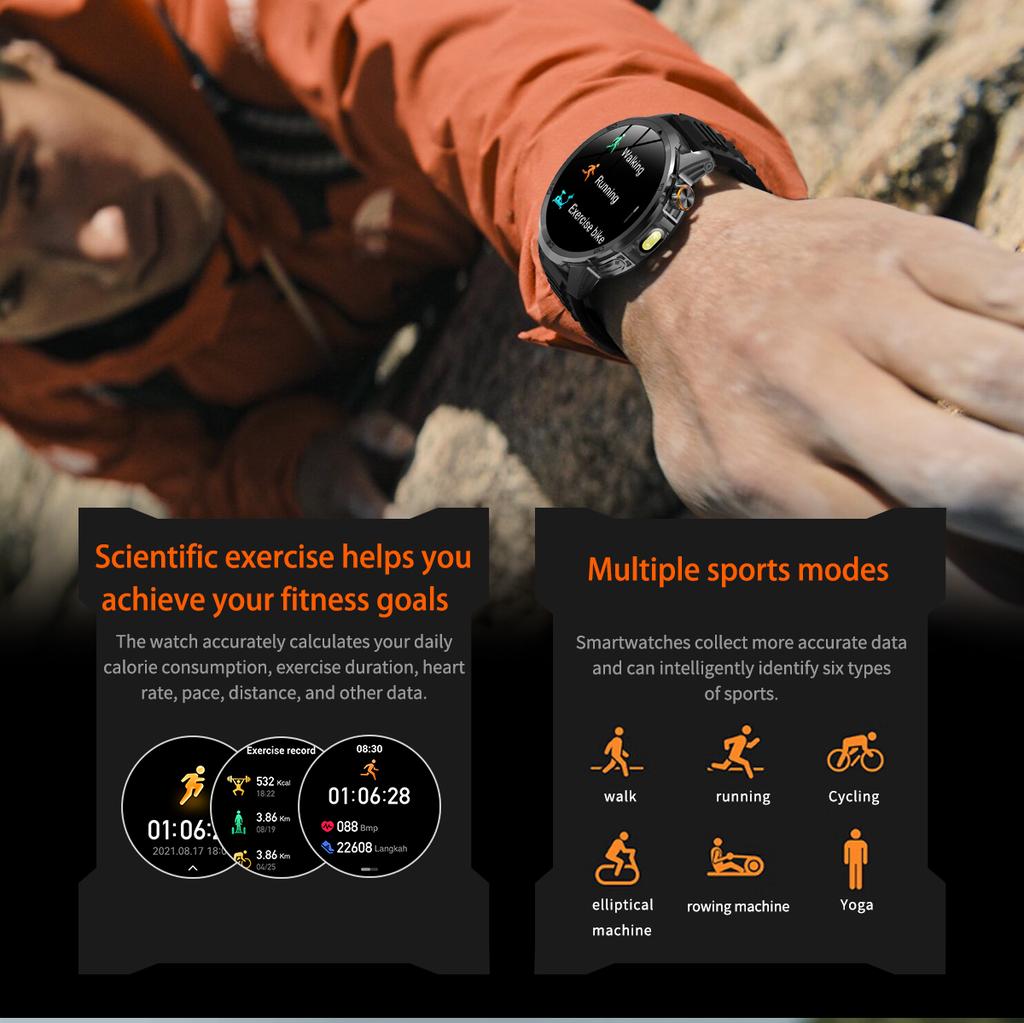 2026 Nou  Aventură în Aer Liber  Baterie Mare de 1000mAh  Ceas Inteligent de 1,85"  Impermeabil 10ATM  Apel Vocal  Sport  Bărbați  GPS  Brățară Fitness