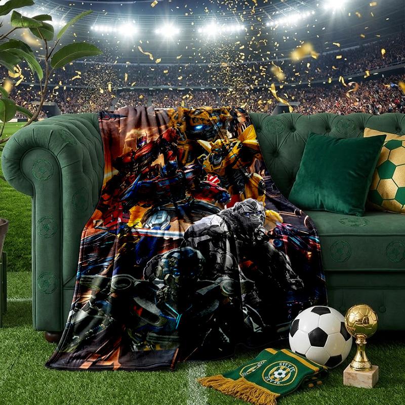 Trans-formers Throws Blanket Flannel Blankets Plush for Couch Bed Gifts for Men Women Travel picnic blanket Christmas fan gifts