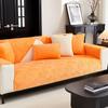 Autumn Winter Couch Cushion Crystal Velvet Clover Sofa Cushion Non-slip Sofa Cover Home Protective Cover Solid Color Sofa Mat