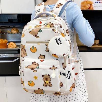 Large Capacity Animal Print Backpack Lightweight Backpack Student Schoolbag