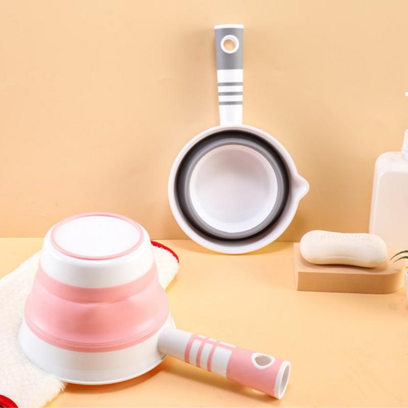 Water Scoop Collapsible Silicone Water Ladle With Antislip Handle Pour Spout For Kitchen Bathroom Camping Home Use
