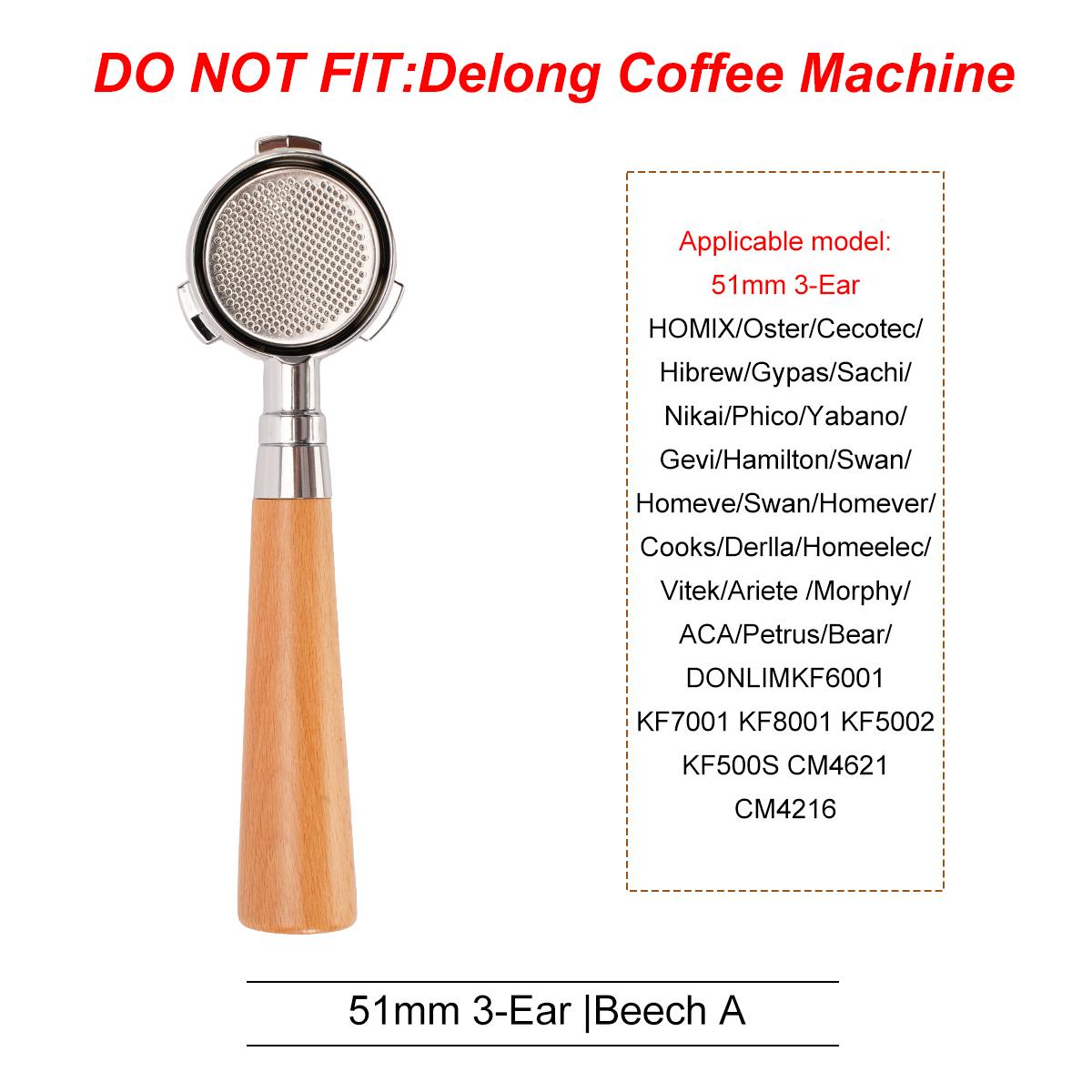 

51mm Coffee Bottomless Portafilter With Filter Basket For Homix H11 Oster Cecotec Hibrew Espresso Machine Handle Cafe Tools