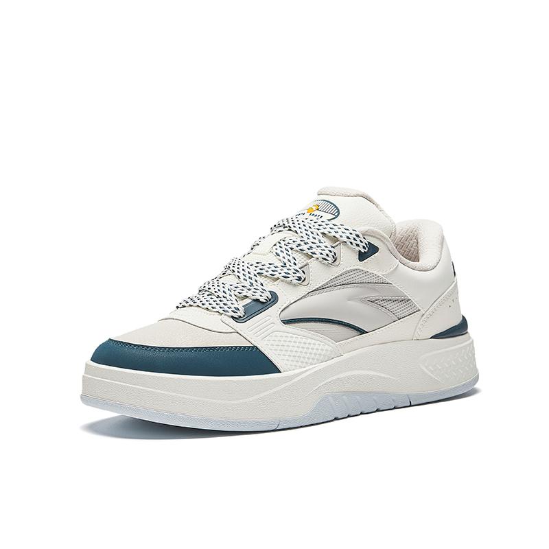 Anta Aoyou Trendy Versatile Height-Increasing Lightweight Low-Top Skate Shoes Men sneaker Ivory-White 912438012-4