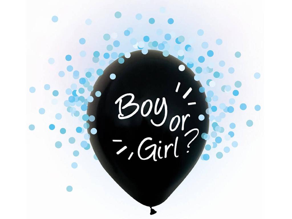 Balony Boy Or Girl Niebieskie Konfett 12Cali 4Szt.