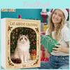 Christmas Cat Themed Acrylic Advent Calendar With 24 Assorted Decor Pieces For Festive Decor