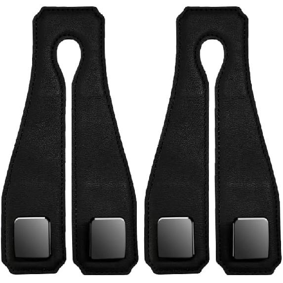 2 Pack Upgrade Car Purse Hook For Car, Headrest Hooks For Car,Premium Leather Car Headrest Hanger With Metal Hooks,Car Organizer Backseat Gadgets