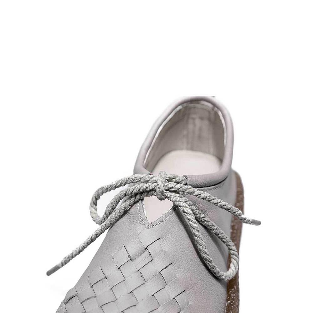 Retro Dámské mokasíny Ploché boty z pravé kůže Nasouvací měkké a pohodlné boty pro volný čas se šněrováním pro dámy