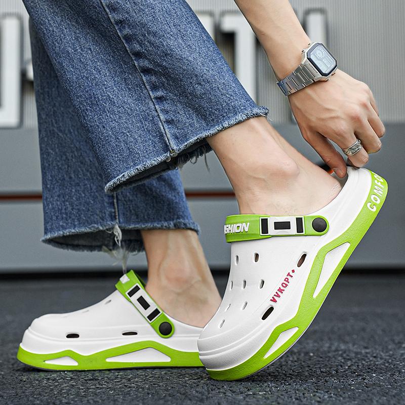 Men's Summer Clogs - Lightweight EVA Beach Sandals, Anti-Slip Breathable Shoes for Garden/Pool/Indoor