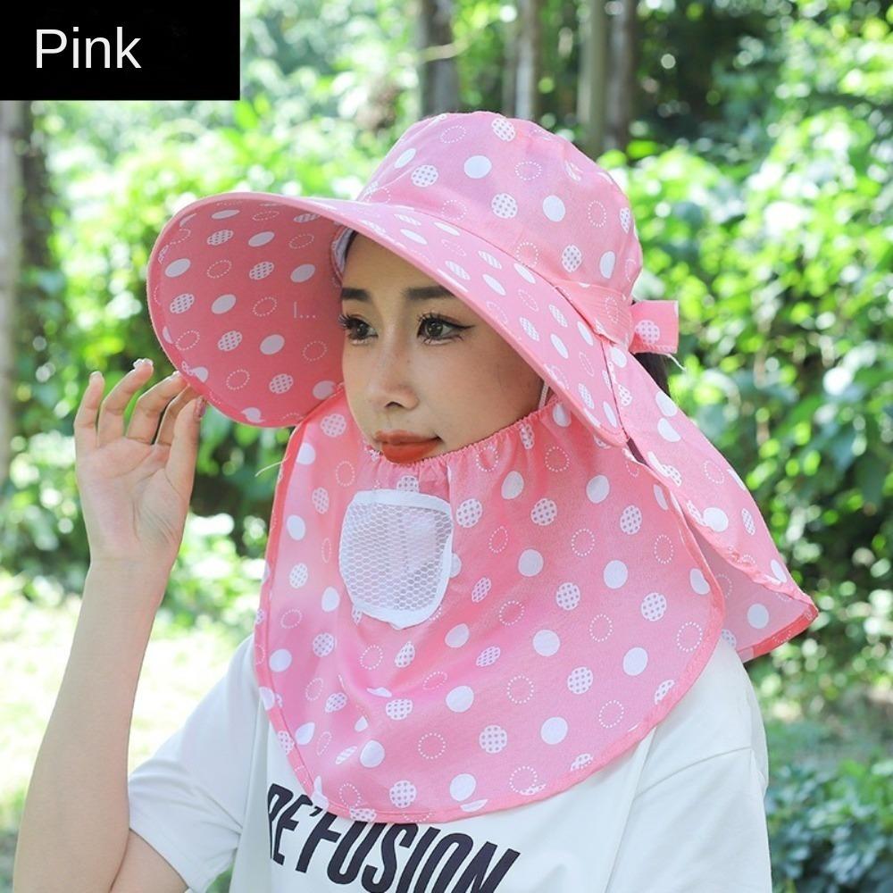 Anti-UV Bucket Hat Face Neck Protection Women's Ponytail Hat New Beach Cap  Outdoor Sports