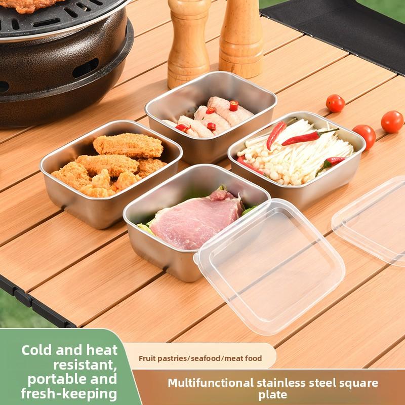 Ланч-бокс из нержавеющей стали с крышкой герметичный контейнер для хранения продуктов для холодильника для приготовления еды with pp cover 484₽