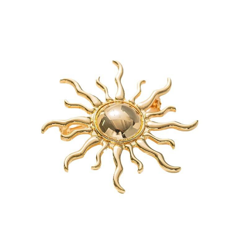 Broche Chic de Girassol para Casacos, Suéteres e Camisas da Moda - Design de Inspiração Francesa