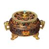 Copper Color Lotus Incense Stick Burner Holder Feng Shui Scented Censer Tray for Teahouse Meditation