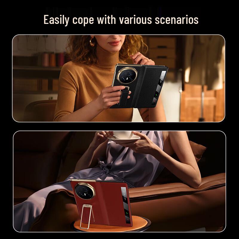 X-IT Electroplated Leather Case for Honor Magic V5 Foldable Phone