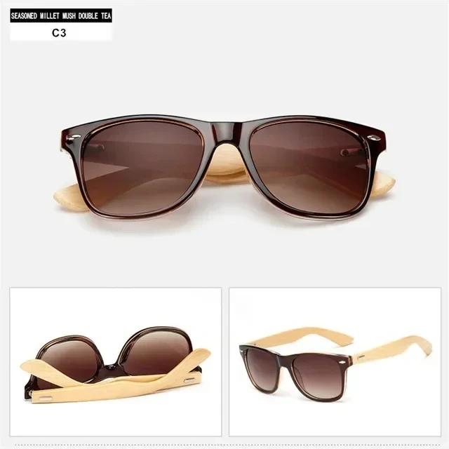 14 Color Wood Sunglasses Men for Women Square Shape Bamboo for Women For for Women Men Mirror Sun Eyeglasses retro de sol masculino Handmade