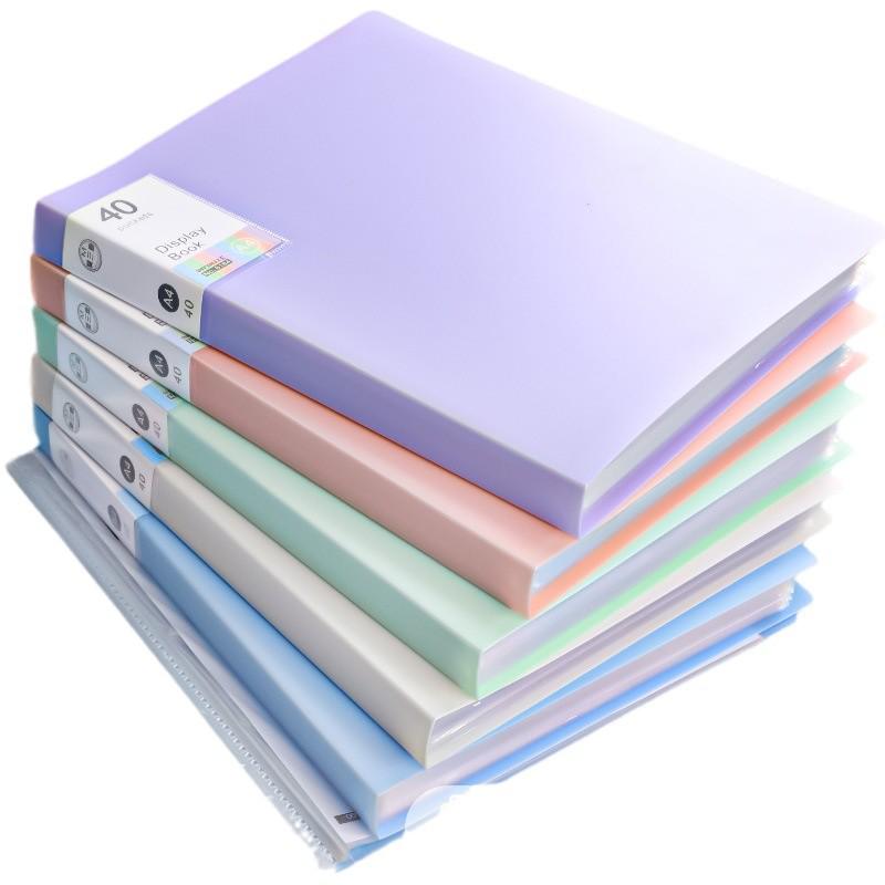 A4 Morandi Color Clear Insert Folder: Transparent Storage Album for Test Paper Collection.