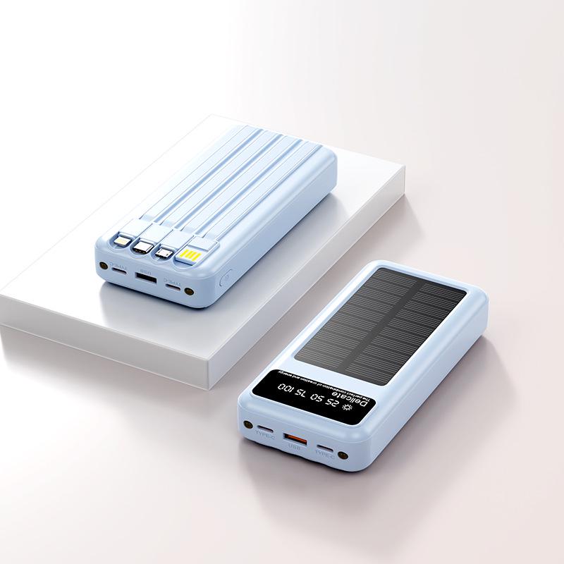 Solar-Powered 20,000mAh Power Bank with Large Capacity and Display – Ideal Holiday Gift