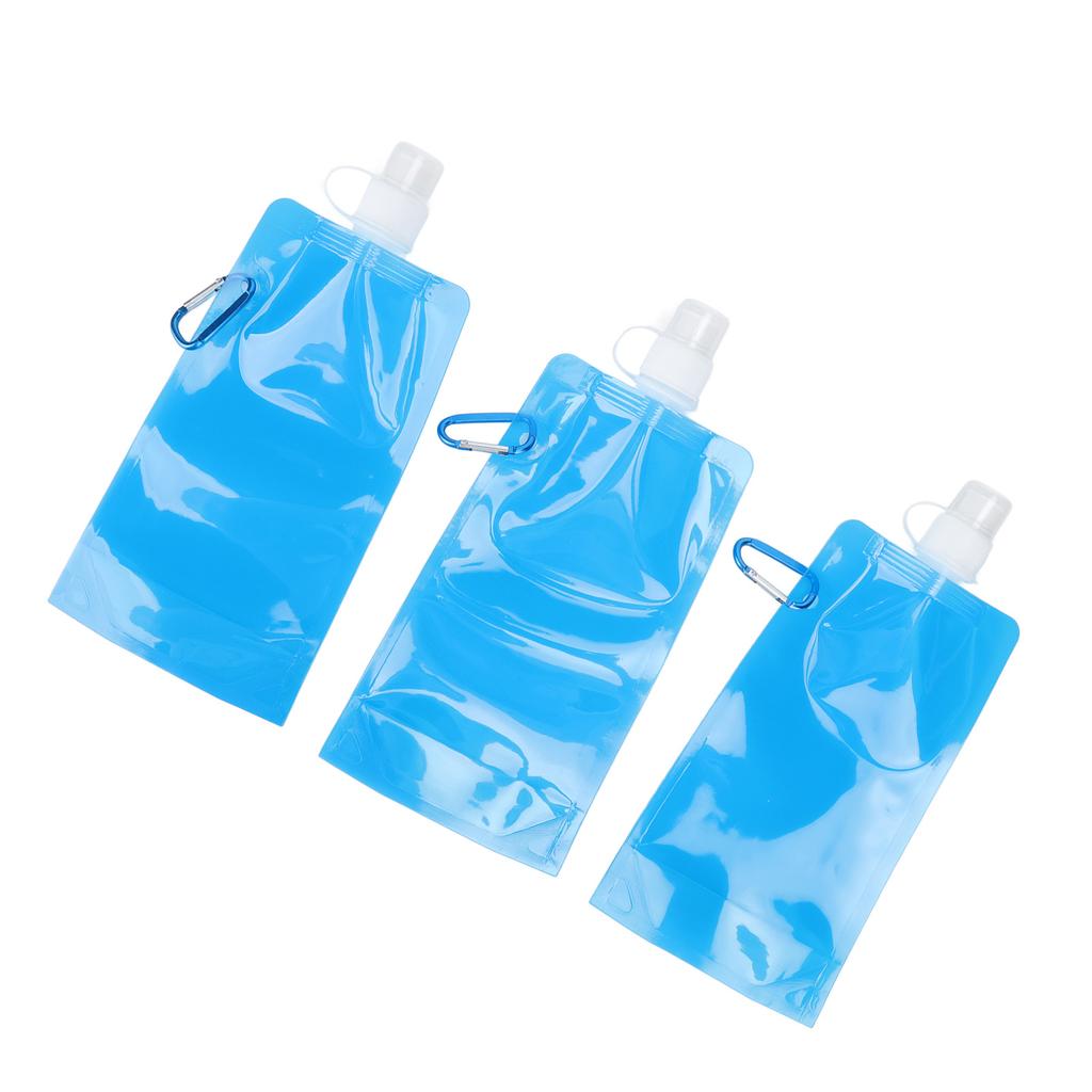 Collapsible Water Bottle Multifunction BPA Free PE Soft Water Bottle for Outdoor Travel Camping 700ml Blue